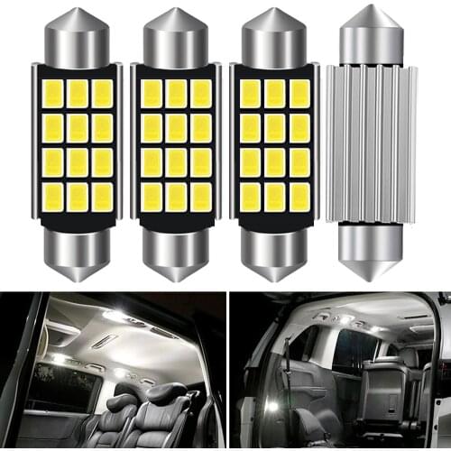 4x Super Bright Festoon 31mm 36mm 39mm 41mm C5W C10W LED Bulb Car Dome Light Canbus No Error Auto Interior Reading Lamp White