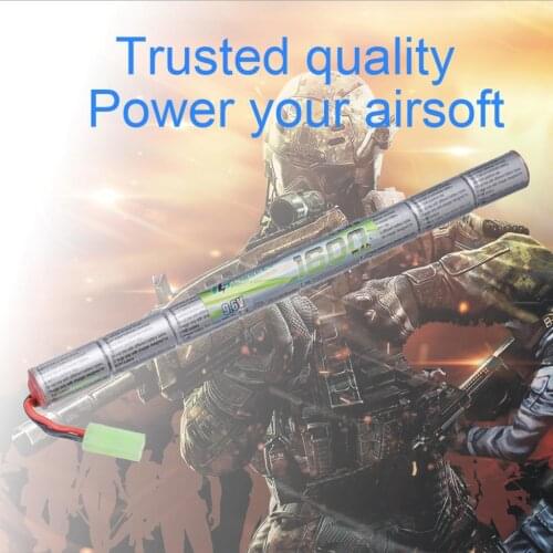 Limskey 2/3A 9.6v 1600mAh Stick NIMH Airsoft Guns Battery Pack with Mini Tamiya Connector for AK47, MP5K, RPK, PKM, G36C, MC51