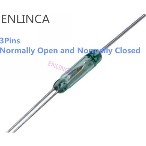 5-10pcs 100% original Reed Switch 3 pin 2.5X14MM Magnetic Switch Normally Open and Normally Closed Conversion