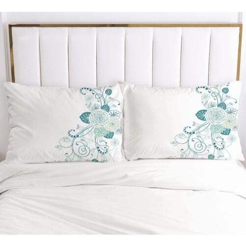 Nordic Morden Flower Printed 100% Polyester 2 pcs Pillowcase Printed Home Decorative Pillowcse Pillow Cover Decoraion Beddings