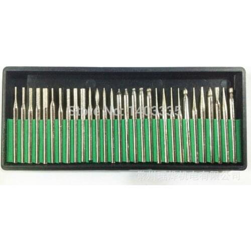 NEW 30 Diamond Burrs For Dremel Rotary Tool Drill Bit Dremel Engraving parts 3mmShank 30 in 1 Grinding needles polishing needle
