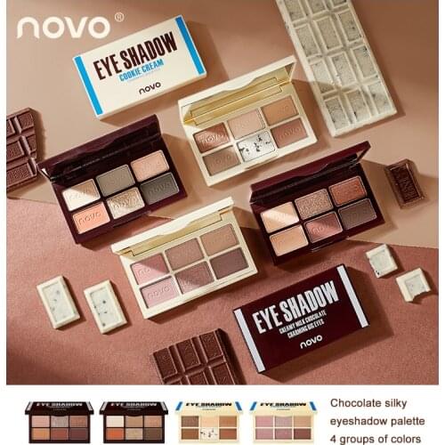 NOVO Glitter Eye Shadow Palette Eye Makeup Shimmer Waterproof Sweat-proof No Smudge Powdery Silky Matte Eyeshadow Comestic TSLM2