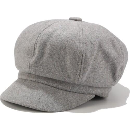 Solid Color Short Brim Unisex Outdoor Women Beret Spring Autumn Fashion Men Peaked Cap Newsboy Hat