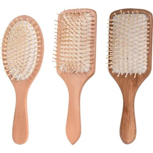 Professional Wood Comb Healthy Paddle Cushion Anti Hair Loss Massage Brush Hairbrush Comb Scalp Hair Care Bamboo Comb