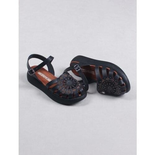 Womens Sandals Black Modern Casual Low Heel Comfortable Summer Slippers 2021 Summer Season