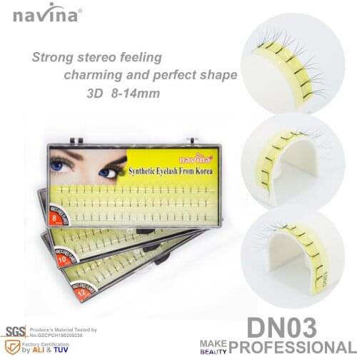 Navina Wide angle and flash charming silk false eyelashes of makeup, Curl C, Thickness 0.07-0.10mm, Petals 3D,Length 8-14mm