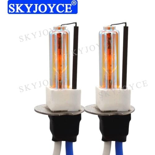 SKYJOYCE 1 Pair 12V 35W 55W H3C Ceramics HID Bulb 3000K Yellow 4300K 6000K Metal Holder Base H3C HID Bulb Car Headlight HID Bulb