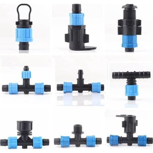 10pcs 16mm Drip Tape Connectors Agricultural Irrigation Garden Micro Irrigation System Water Pipe Hose Adapter PE Tube fitting