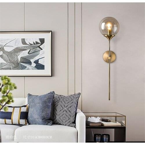 Modern Glass WallLight Nordic Creative Living Room Bedroom Bedside Light Mirror Front Aisle Corridor Background Wall Lamp