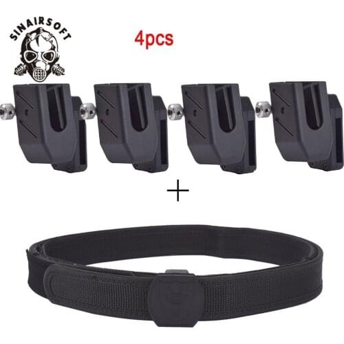 Tactical IPSC Black Belt And 4pcs Waist Pistol Quick Speed Holster Magazine Pouch Set Fit Paintball Competition Shooting Sport