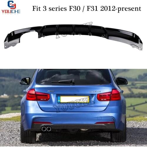 F30 Rear Diffuser for BMW 3 Series F30 F31 Sedan Wagon Sport Edition M performance Gloss / Matte Black Lip Diffuser