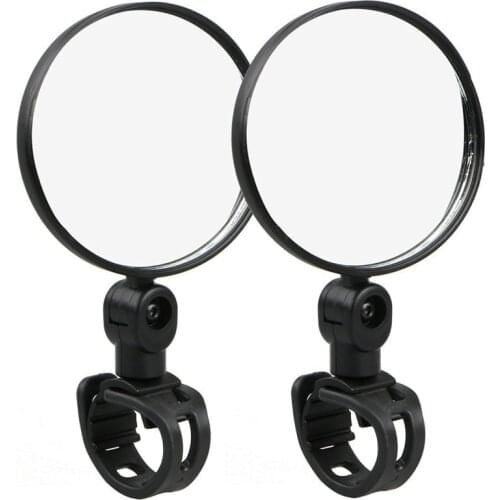 2pcs Bicycle Cycling Rear View Mirrors, Adjustable 360 Rotatable Handlebar Glass Rearview Bicycle Mirrors for Road Mountain Bike