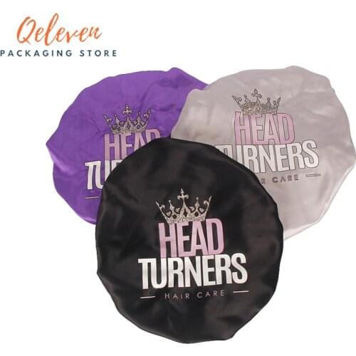 Customized Logo Bonnets 2 Layer Satin silk Women sleeping Bonnet Caring Virgin hair Extentions Wig Hairs Sleep Caps