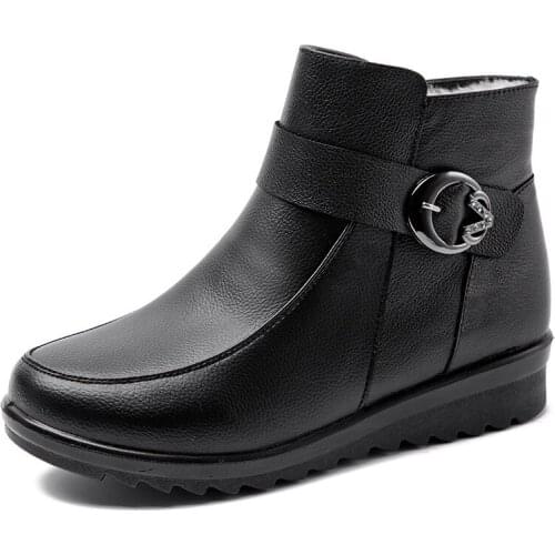 Women Flat Platform Ankle Boots Spring Boot Black Lace Up Black Fashion Party Footwear Mulheres Botas