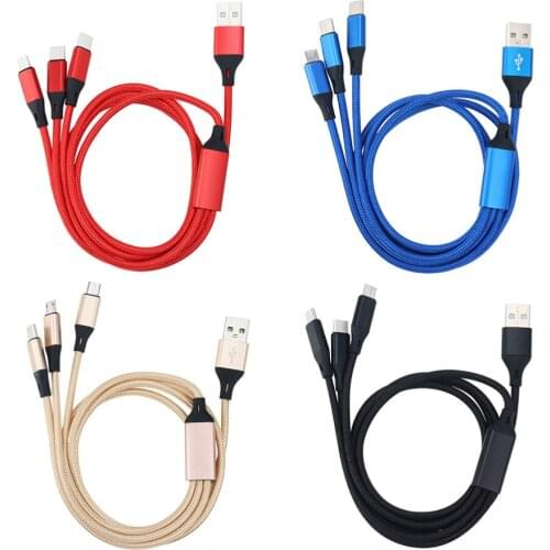 1.2M USB Cable For iPhone 11 X XS 8 7 Fast Charging 3 in 1 Micro Usb Type C Mobile Phone Android Cord for Xiaomi Samsung 200pcs