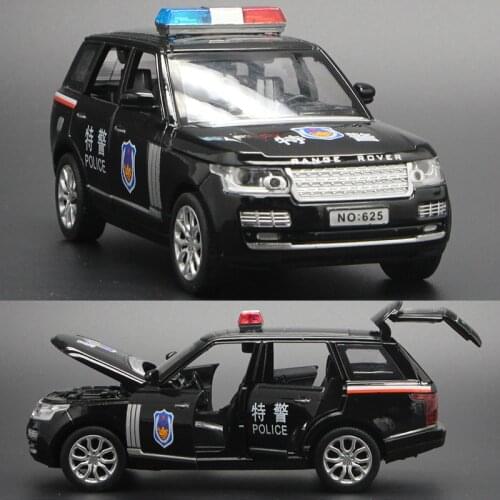 1:32 high simulation Range Rover SUV police car childrens off-road vehicle model toy alloy light music pull back car for gifts