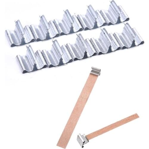 10pcs Wood Candle Wicks Base Clip Iron Candles Making DIY for wicks Materials Holder Stand Handmade kit For Wedding Birthday
