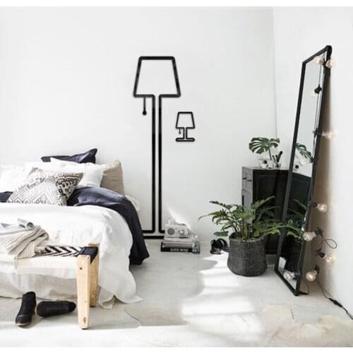 3D Acrylic plastic Wall Stickers Table lamp pattern self-adhesive Creative bedroom living room porch wall decoration stickers