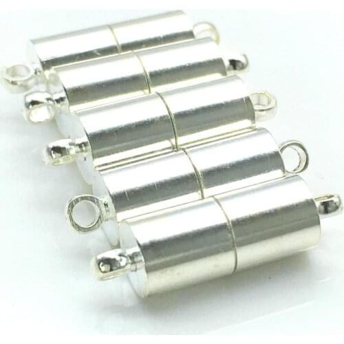 5PCS/lot Sliver Magnetic Clasp Hooks Jewelry Clasps End Caps Necklace Bracelets Clasp Connectors for ewelry Hand Made Connected