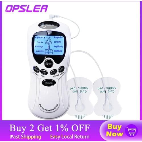8 Modes Tens Machine Unit 8 Electrode Pads for Pain Relief Pulse Massage EMS Muscle Stimulation Tens Electroestimulador