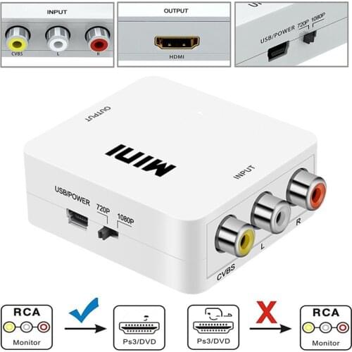 RCA AV to HDMI-compatible Converter Quality HD 1080P AV2HDMI Adapter For TV PS3 PS4 PC DVD Xbox Projector RCA to HDMI Converter