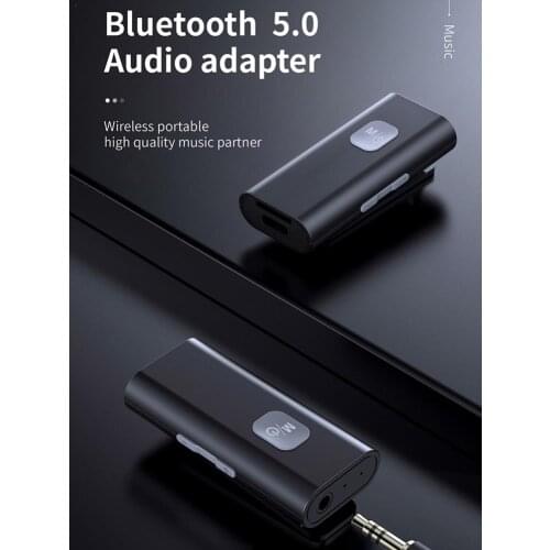Bluetooth 5.0 Audio Receiver With Back Clip HiFi Wireless Audio Adapter Support Microphone 3.5mm AUX Adapter For Car Speaker
