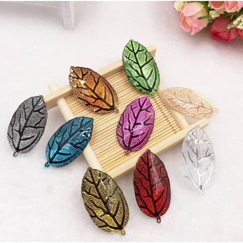 Shiny Colorful Leafs Flatback Rhinestone Applique 10pcs DIY Wedding Christmas Decoration Home Accessories Figurine Craft OW33