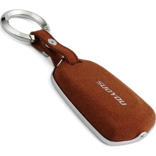 3-Color Luxury Car Key Case Cover Genuine Plush Leather Galvanized Alloy For Cadillac XT5 ATSL XTS CT6 XT4 Car Styling Gift Red