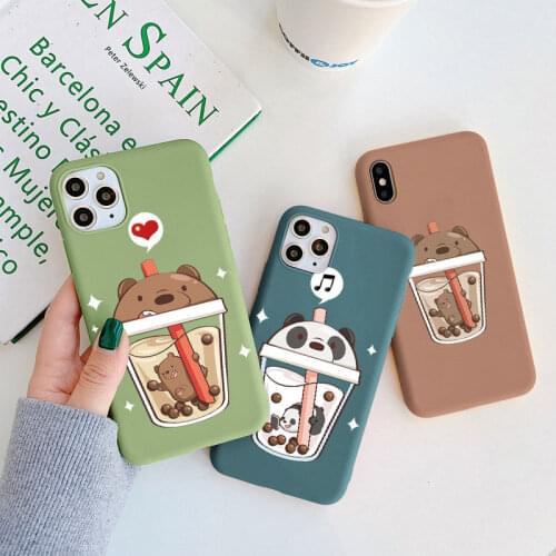 Cute Cartoon Panda Bear Case For Samsung Galaxy A20 A30 A20E A21S A31 A40 A50 A51 A70 A71 S9 S10 S20 FE S21 Plus Ultra TPU Cover
