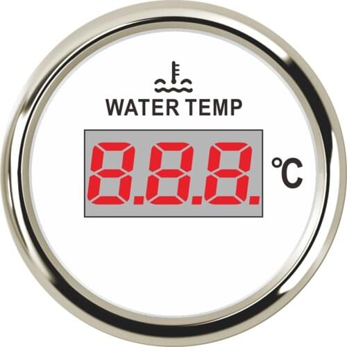 52mm Auto Digital Water Temp Meters 40-120 Degree Black Water Temperature Gauges 9-32v with Red Backlight for Car Truck Ship