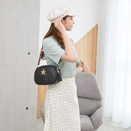 DAI.MM Small fresh girl messenger bag wild 2020 new fashion tassel five-star diamond chain bag shoulder bag women bags