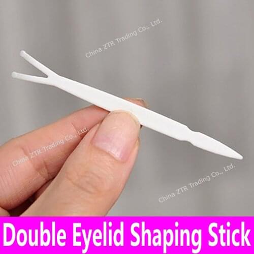 10pcs Double Eyelids Y-shape Stick Eyelid Gel Paste Shaping Tools Plastic Clipper Fork False Eyelashes Fork Portable Makeup Tool
