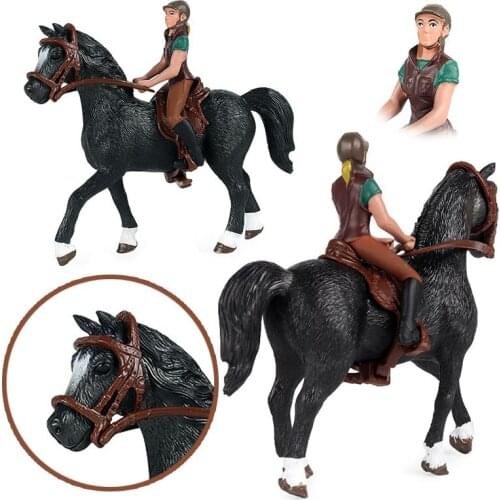 Farm Animal Figures Toy Riding Horse Figurine Horse Rider Action Figures Model Collectible Model Doll For Kids Gifts