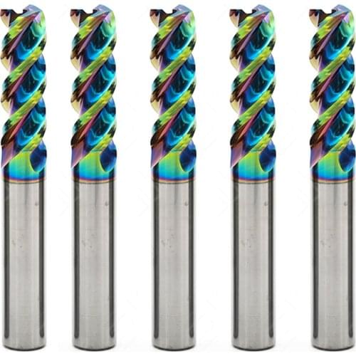 DLC Colorful Coating End Mill For Aircraft Aluminum Upgrade for CNC maching 3 Blade Endmills milling cutter woodding cutter