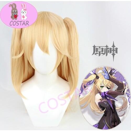 Genshin Impact Fischl Cosplay Costume Mondstadt wig hair Heat Resistant Synthetic Hair Halloween Carnival Party + Free Wig Cap