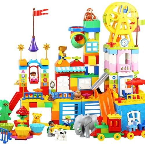 DIY Castle Park Slide Princess Big Block Compatible Building Blocks Playground Blocks Big Bricks Toys For Children Gift