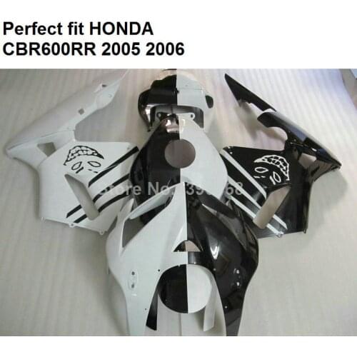 Custom fairing kit for Honda CBR600RR 05 06 fairings CBR 600RR 2005 2006 black white CF29