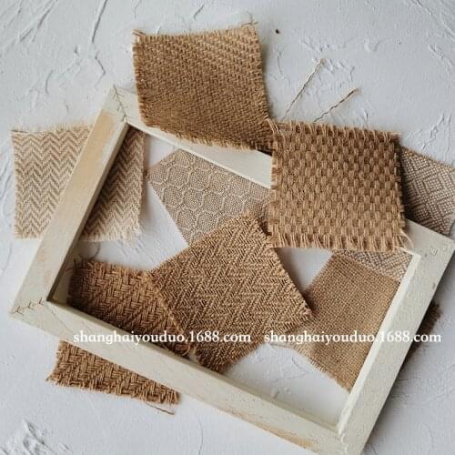 INSretro linen mat Coaster aromatherapy candle mat cafe decoration photo props jewelry photography background blanket