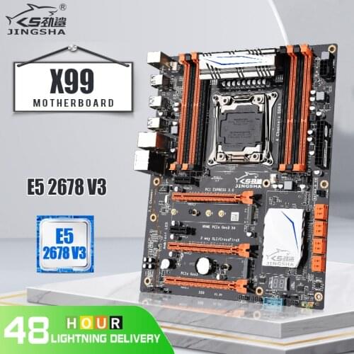 JINGSHA X99 Motherboard Set with E5-2678 V3 8*DDR3 DIMM 8* SATA3.0 NVME M.2*M.2 WIFI Support Xeon LGA2011-3 E5 V3/ V4 Processor