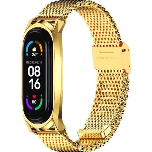 For Mi Band 6 5 4 3 Strap Metal Bracelet GT Style Wristband Watch NFC Global Version