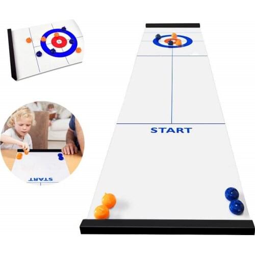 Tabletop Curling Game Compact Board Games for Kids Portable Game Toys for Travel Kids Adults Gift Parent-Child/Bar/Party Games