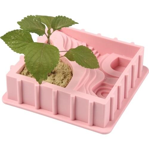 New Silicone Mold Terrace Shape Concrete Fleshy Flower Pot Candlestick Mold Ceramic Clay Handmade 3D DIY Crafts Ceramic Mold