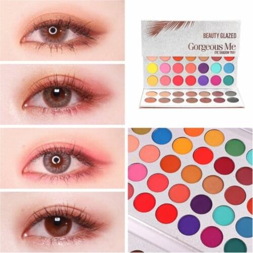 Beleza vitrificada 1pc 63 cores paleta de sombra brilho maquiagem fosco sombra de olho maquiagem maquillage