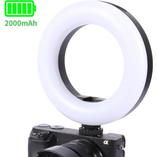 VIJIM VL64 Rechargeable Ring Light with Cold Shoe for Microphone Selfie Ring Light LED Video Light Vlog Live Youtube Light