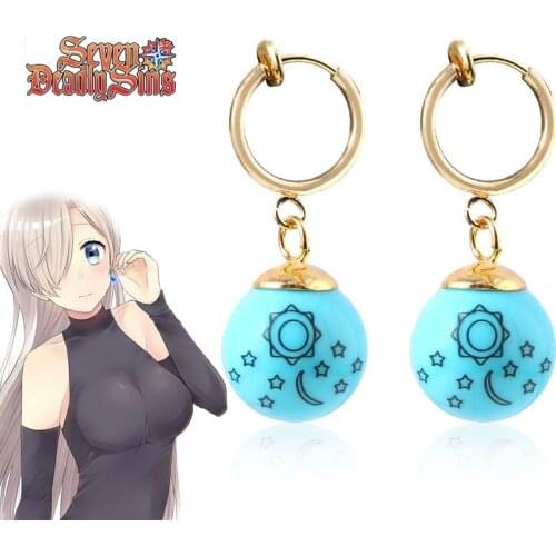 RJ New Anime Nanatsu no Taizai Elizabeth Liones Earrings The Seven Deadly Sins Drop Pendant Collar For Girl Cosplay Jewelry Gift