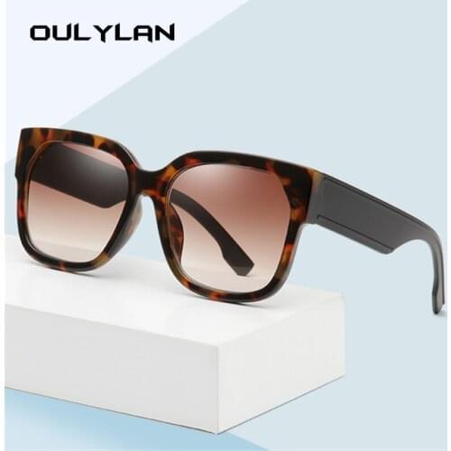 Oulylan Retro Square Sunglasses for Men Women Brand Designer Oversized Sun Glasses Ladies Gradient Shades Eyewear UV400