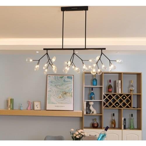 Led New Creative Pendant Lights Firfly Black Gold Rectangle Pendant Lamp For Dinning Room Kitchen Dinning Room Lights