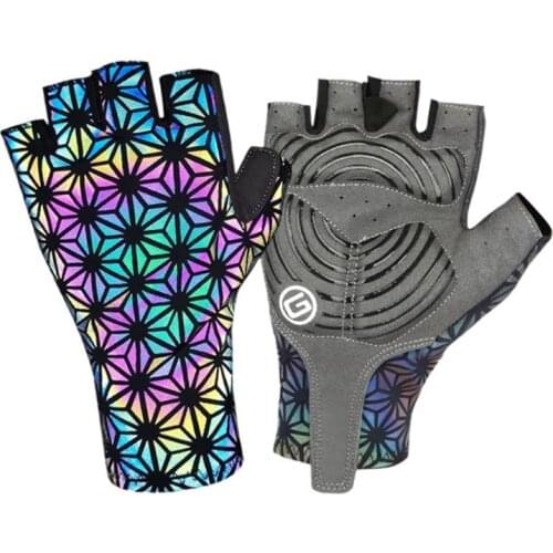 Half Finger Cycling Gloves Gel Pad Light Reflective Shockproof Breathable Bike Gloves MTB Biking Road Outdoor Sport Mittens