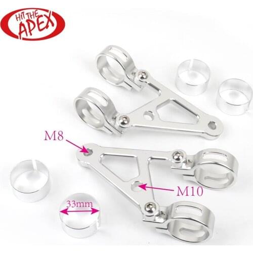 High Quality CNC 33mm Billet Aluminum Headlight Brackets Fork Cafe Racer