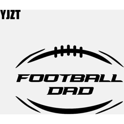 YJZT 14.1CM*9CM FOOTBALL DAD Sport Vinyl Car Sticker Decal Black/Silver C3-1682